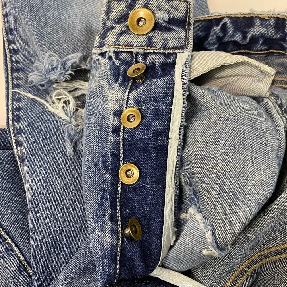 rosa cha Selvedge Jeans Womens Candiani Denim Italy Button Fly Distressed - Picture 9 of 15